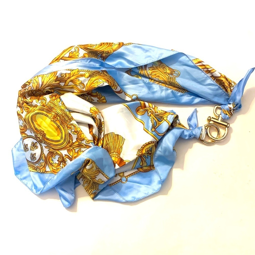 FASHION SCARVES Vintage, blue and gold